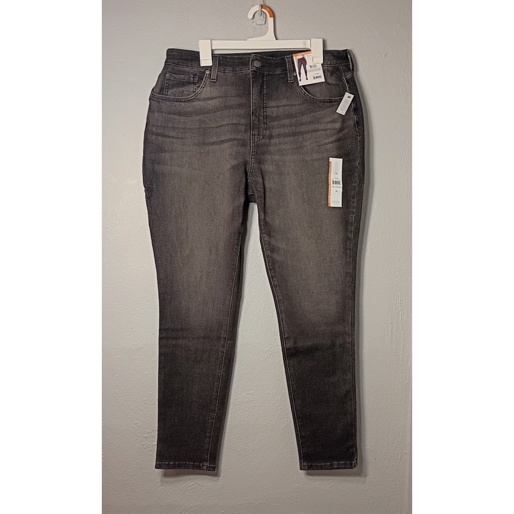 Time and Tru High Rise Curvy Jeans Womens 16 Skinny Black‎ Stretch Core Denim - Picture 3 of 11